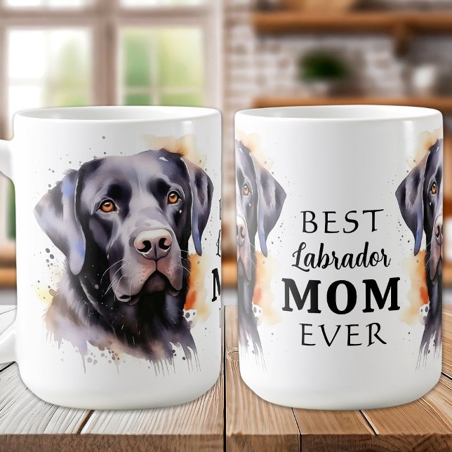 Black LABRADOR MOM Dog Lover Black Lab Retriever Coffee Mug (Creator Uploaded)