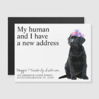 Black Labrador New Address Dog Moving Announcement
