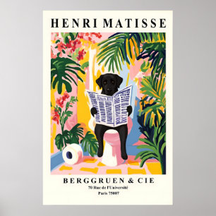 Black Labrador on Toilet Print Funny Matisse