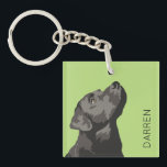 Black Labrador Personalized Key Ring Chain<br><div class="desc">Never loose your keys again with this stylish Black Labrador keyring. Featuring a modern,  pop-art style black Labrador illustration. Personalize with the name or text or your choice.</div>