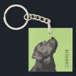 Black Labrador Personalized Key Ring Chain<br><div class="desc">Never loose your keys again with this stylish Black Labrador keyring. Featuring a modern,  pop-art style black Labrador illustration. Personalize with the name or text or your choice.</div>