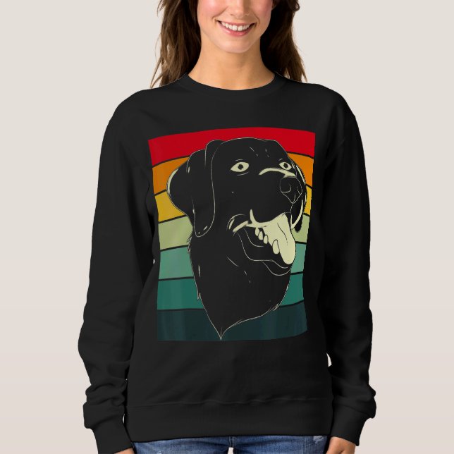 Black Labrador   Pet Animal Dog Owner Retro Black  Sweatshirt (Front)