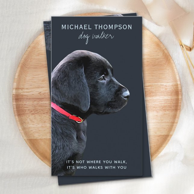 Black Labrador Pet Dog Business Dog Walker Business Card (Creator Uploaded)