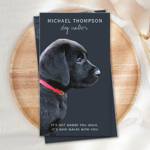 Black Labrador Pet Dog Business Dog Walker Card