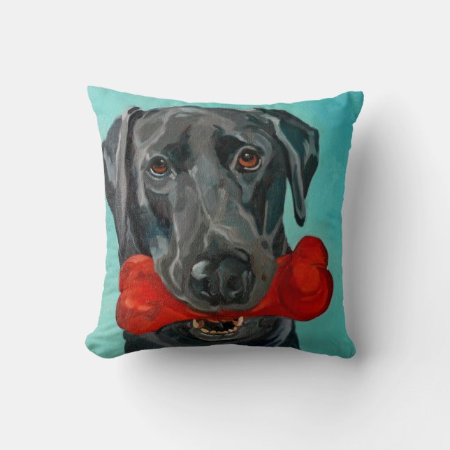 Black Labrador Pillow (Front)