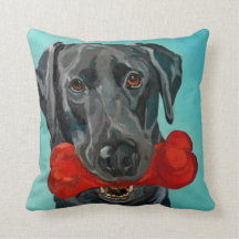 Black Labrador Pillow