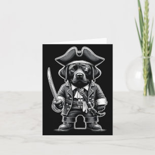 Black Labrador Pirate Dog Halloween Party Card