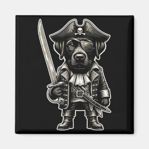 Black Labrador Pirate Dog Halloween Party Magnet