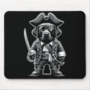 Black Labrador Pirate Dog Halloween Party Mouse Pad