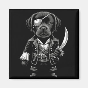 Black Labrador Pirate Dog Halloween Party T-Shirt1 Magnet