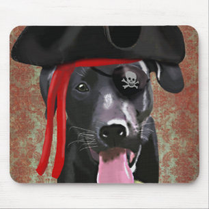 Black Labrador Pirate Dog Mouse Pad