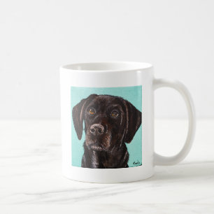 Black Labrador - Poppy Painting Coffee Mug