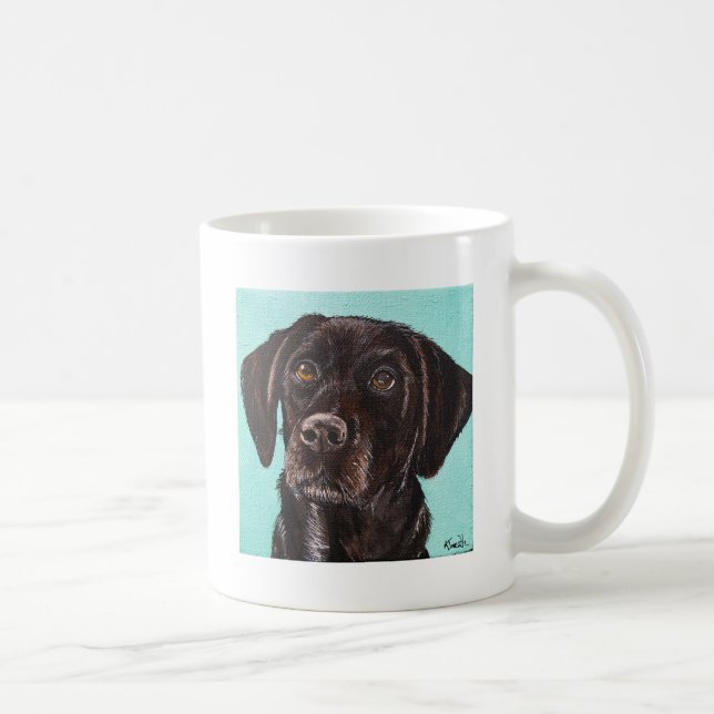 Black Labrador - Poppy Painting Coffee Mug (Right)