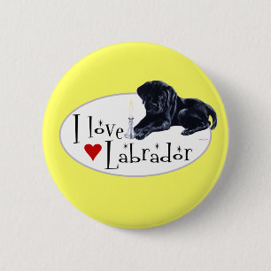 Black Labrador Puppy 6 Cm Round Badge