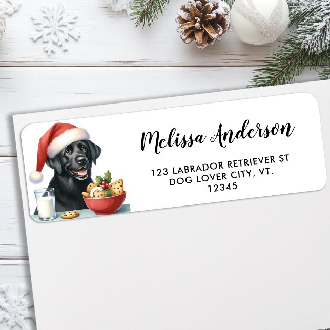 Black Labrador Puppy Cake - Black Lab Return Address Label (Creator Uploaded)