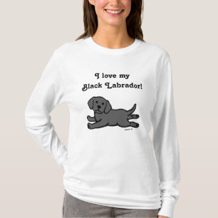 Black Labrador Puppy Cartoon T-Shirt