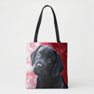 Black Labrador Puppy Cute Labrador Retriever Tote Bag