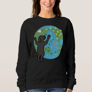 Black Labrador Puppy I Love Earth Sweatshirt