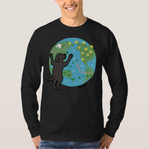 Black Labrador Puppy I Love Earth T-Shirt