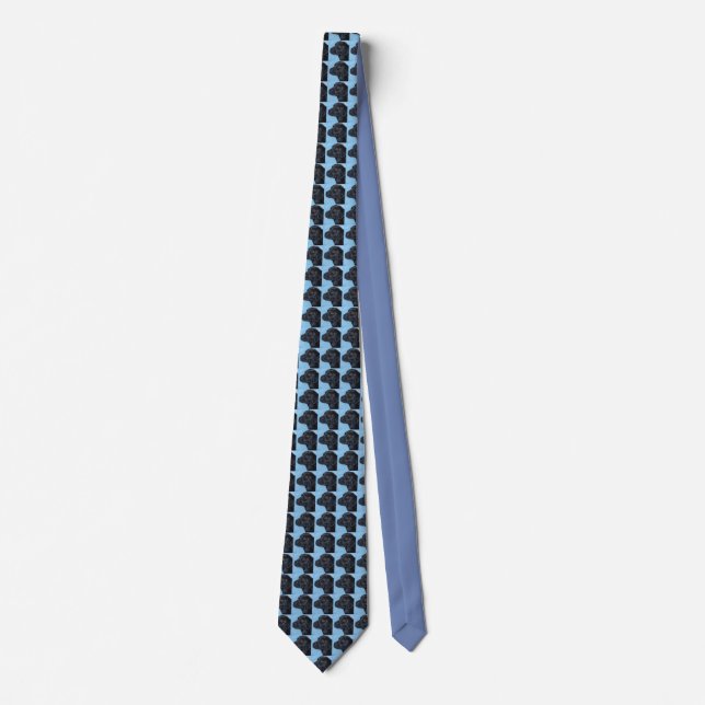 Black Labrador Puppy Painting Tie (Front)