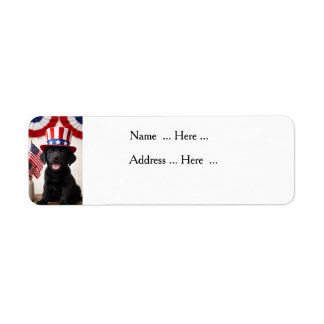 Black Labrador Puppy Patriotic Summer PartyCustom Return Address Label