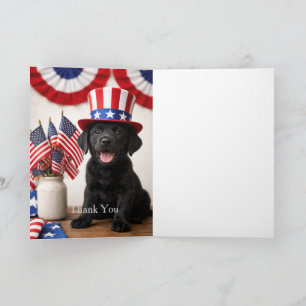 Black Labrador Puppy Summer Party Thank You Card