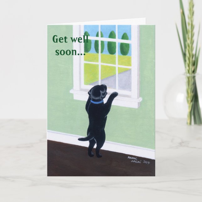 Black Labrador Puppy Window Card (Front)
