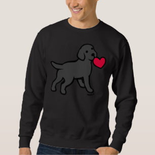 Black Labrador Puppy With A Little Heart Sweatshirt
