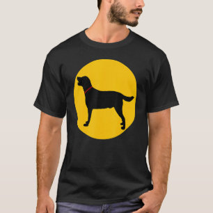 Black Labrador Red Collar On Sunset Labrador Crew T-Shirt