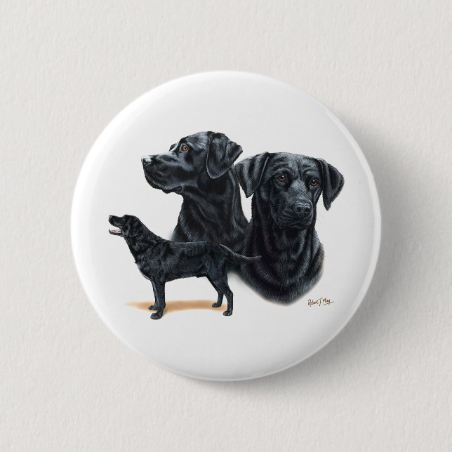 Black Labrador Retriever 6 Cm Round Badge (Front)
