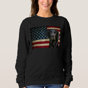 Black Labrador retriever American Flag labra Anima Sweatshirt