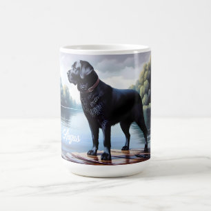 Black Labrador Retriever and Lake Coffee Mug