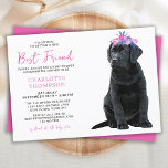 Black Labrador Retriever Baby Shower Simple Cute Invitation<br><div class="desc">Invite your friends and family to celebrate the arrival of your new baby girl with this adorable black lab puppy baby shower invitations, party accessories and gifts . A sweet black labrador retriever puppy baby girl with pink and purple flowers. This simple and minimal design is perfect for any puppy...</div>