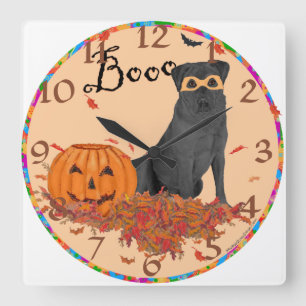Black Labrador Retriever Boo! Square Wall Clock
