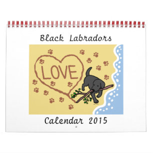 Black Labrador Retriever Cartoon Calendar 2015