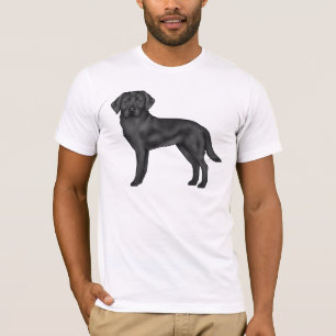 Black Labrador Retriever Cartoon Dog Illustration T-Shirt