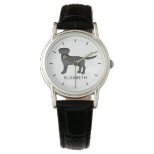 Black Labrador Retriever Cartoon Dog & Name Watch