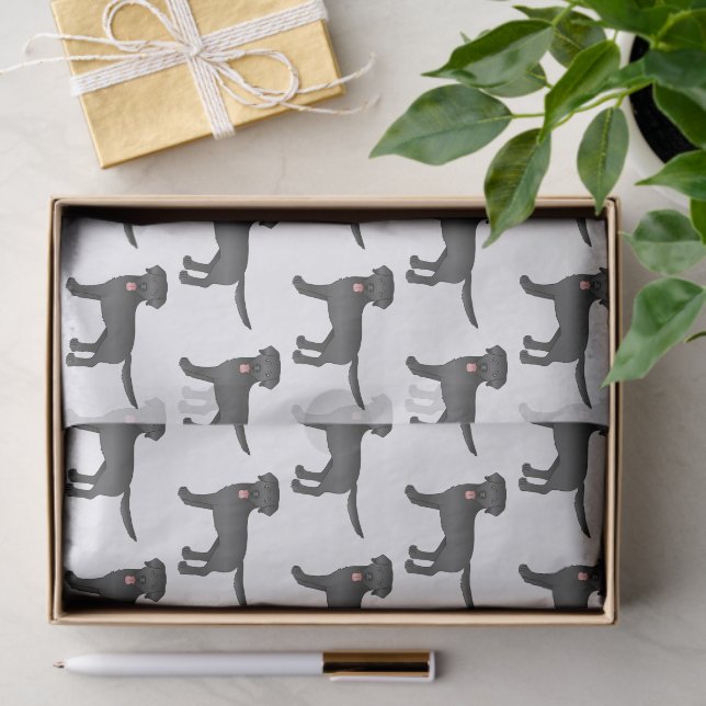 Black Labrador Retriever Cartoon Dog Pattern Tissue Paper (Gift)