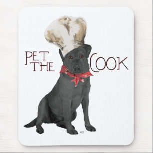 Black Labrador Retriever Chef Mouse Pad