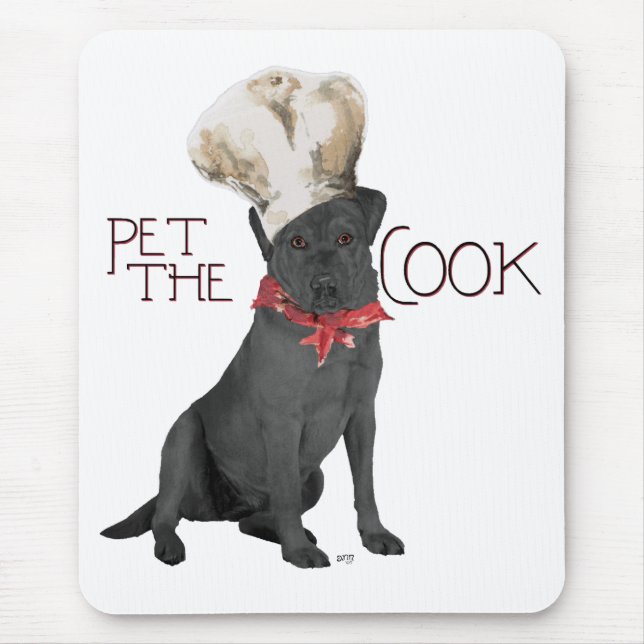 Black Labrador Retriever Chef Mouse Pad (Front)