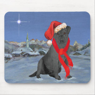 Black Labrador Retriever Christmas Mouse Pad