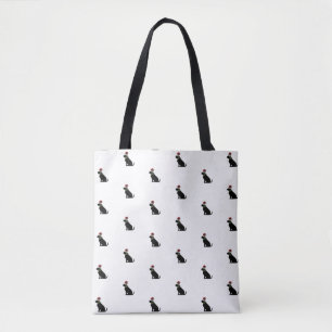 Black Labrador Retriever Christmas Pattern Modern Tote Bag