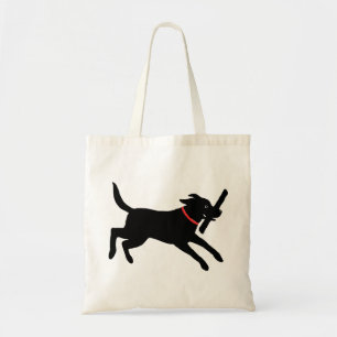 Black Labrador Retriever    Cute Black Dog Running Tote Bag