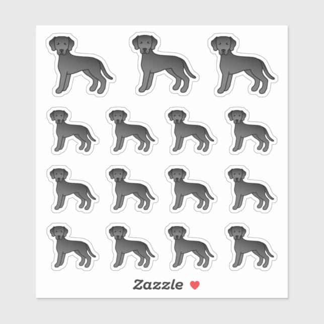Black Labrador Retriever Cute Cartoon Dogs (Sheet)