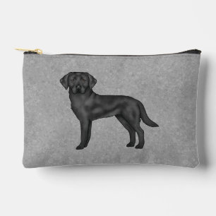 Black Labrador Retriever Cute Cartoon Lab Dog Grey Accessory Pouch