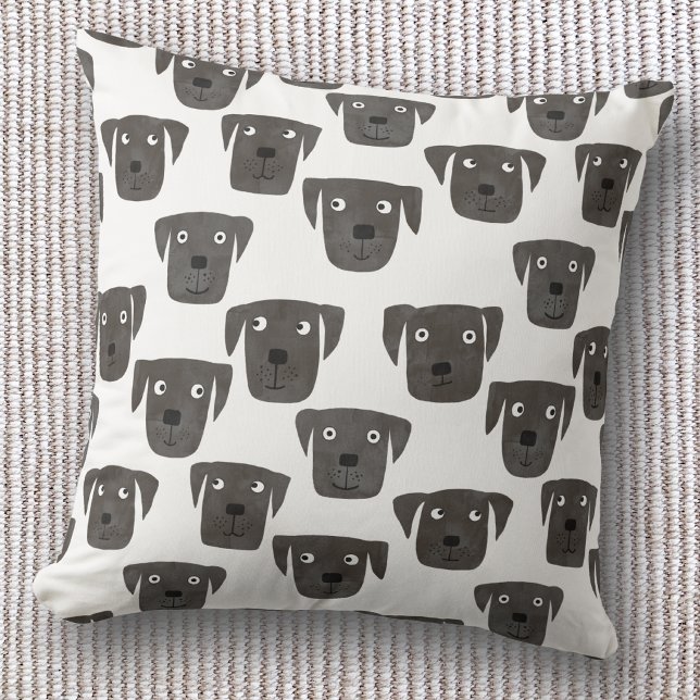 Black Labrador Retriever Cute Cushion (Creator Uploaded)