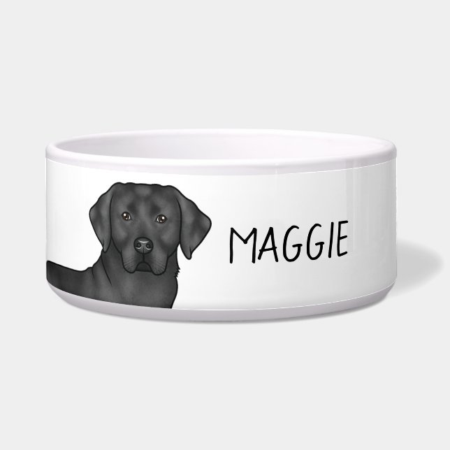 Black Labrador Retriever Cute Lab Dog Custom Name (Front)