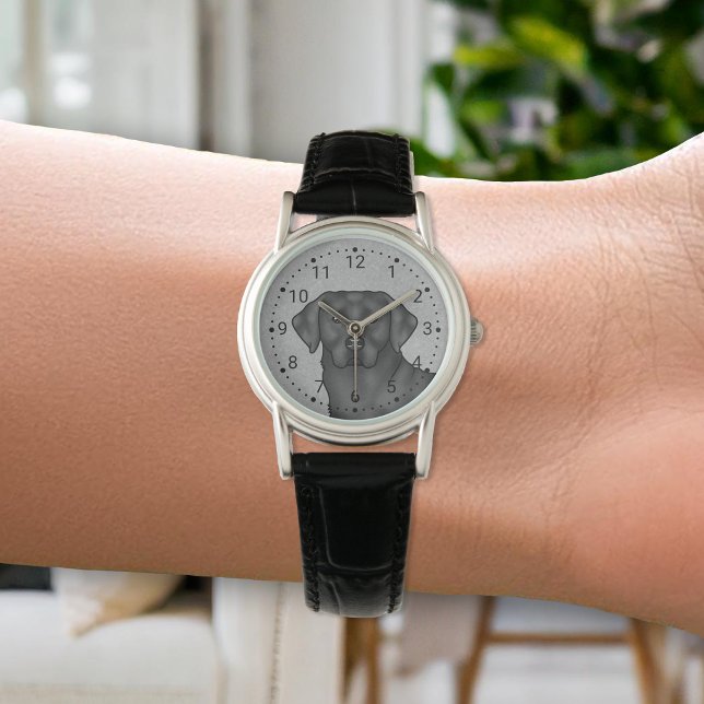 Black Labrador Retriever Cute Portrait Dog Lover Watch (Creator Uploaded)