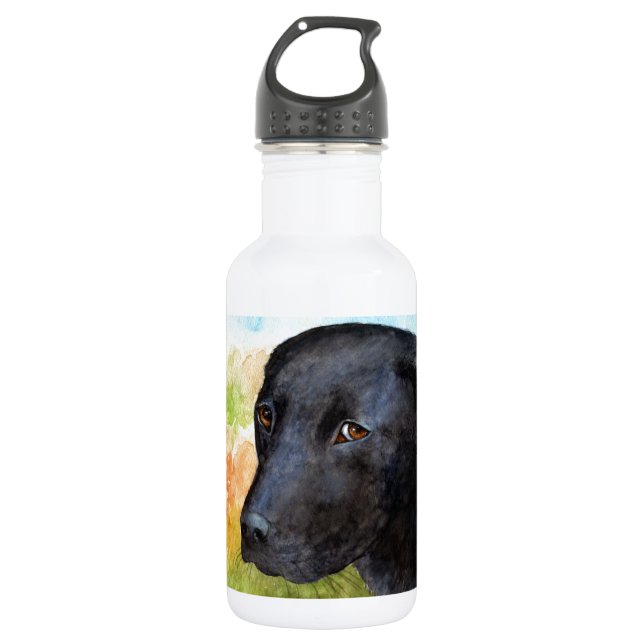 Black Labrador Retriever Dog 115 532 Ml Water Bottle (Front)