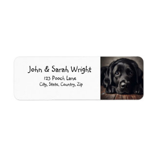 Black Labrador Retriever Dog Address Label Return Address Label